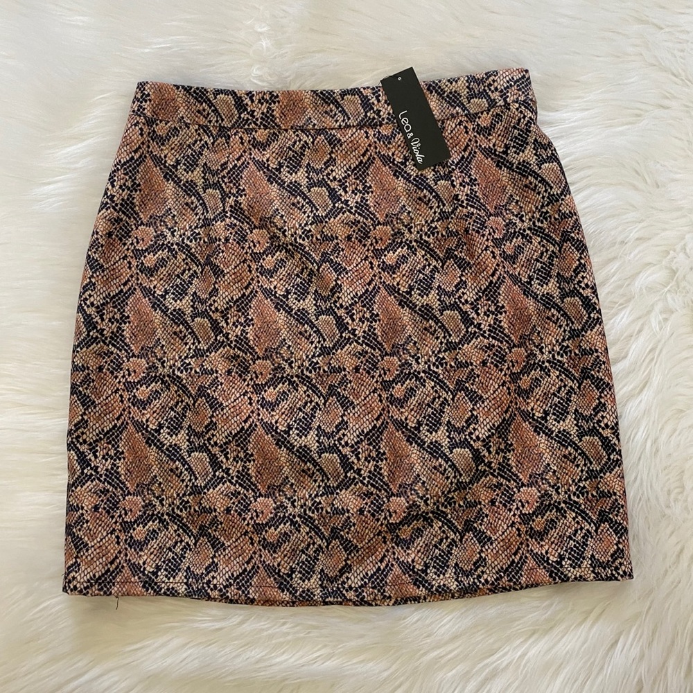 Lea & Viola Tan/Brown Snake Skirt S